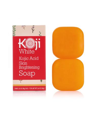 Pure Kojic Acid Skin Brightening Soap for Glowing & Radiance Skin, Dark Spots, Rejuvenate, Uneven Skin Tone (2.82 oz / 2 Bars) - Maximum Strength, SLS-Free, Paraben-Free - Dermatologist Tested