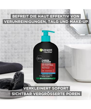 Garnier Hautklar Cleansing Gel 250ml | BHA Carbon Cleanser Anti-Blackhead & Pimple Wash - Buy Online Internationally - Buy Online on SooperMarket.com