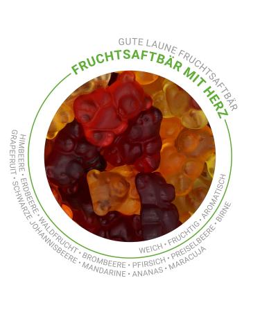 Naschlabor Good Mood Fruit Juice Bear | 500g Pure Fruit Juices | 20% Variety | Gluten & Lactose-Free | No Artificial Dyes or Flavors - Buy Online on SooperMarket.com