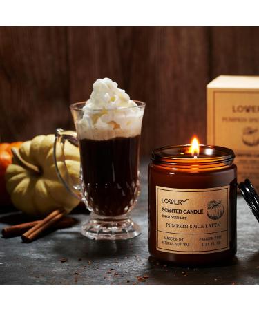 Pumpkin Spice Latte Aromatherapy Candles - Perfect Women's Gift Set for Stress Relief Meditation & Relaxation | 9oz Amber Jar Candles - Buy Online on SooperMarket.com