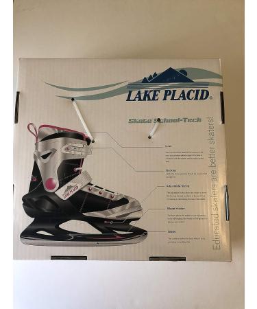 Lake Placid Adjustable Monarch Ice Skates Black/Pink/Silver 11-1 - Buy Online on SooperMarket.com