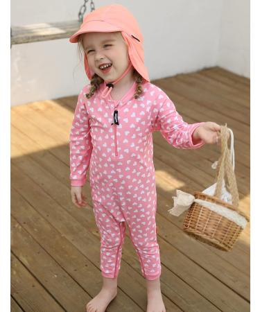 weVSwe Baby Toddler Boy Rash Guard Swimsuit UPF 50+ Sun Protection | Pink Hearts | 12-18 Months - Buy Online on SooperMarket.com