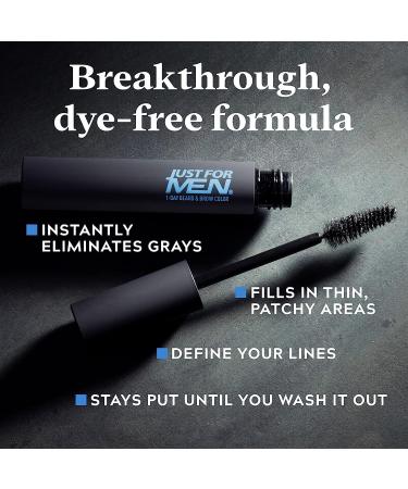 Just for Men 1-Day Beard & Brow Color - Temporary Color for Fuller, Well-Defined Look - Darkest Brown/Black - Buy Online on SooperMarket.com