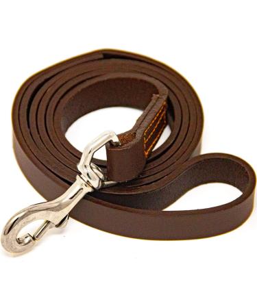 Logical Leather 4 Ft Dog Training Leash - Heavy Full Grain Brown Leather Lead - Buy Online on SooperMarket.com