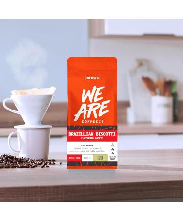 Coffee Beans 227g Bag Whole Bean Coffee Brazilian Biscotti Flavoured Coffee Beans Caramel Nuts & Spice Notes Arabica Medium Roast Fresh Coffee Single Origin (We Are Coffee Co) Biscotti 227 g (Pack of 1) - Buy Online on SooperMarket.com