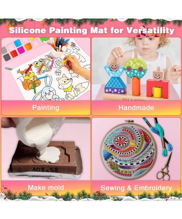 Non-Stick Silicone Painting Mat for Resin Casting and DIY Creations - 20x16 Inch Craft Mat with Cleaning Cup - Perfect for Art, Handmade Projects and Mold Making - Buy Online on SooperMarket.com