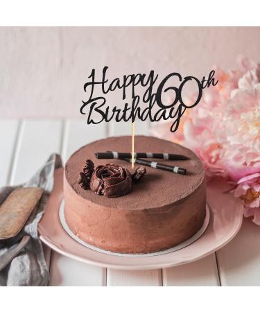 Arthsdite 1 Pc Happy 60th Birthday Cake Topper 60 Cake Topper Happy 60 Birthday Cake Decoration for 60th Cheers to 60 Birthday Party Decoration Supplies - Black Glitter Black 60 - Buy Online on SooperMarket.com