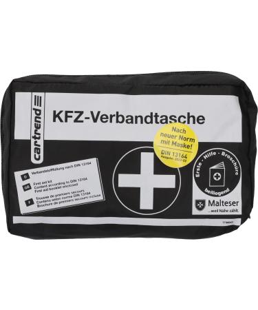 cartrend first aid kit Classic with Malteser first aid measures DIN 13164 black 1 pack Black