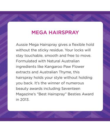 Aussie Mega Hairspray 1.5 fl oz - Long-lasting Hold for All-Day Style (1 Pack) - Buy Online on SooperMarket.com
