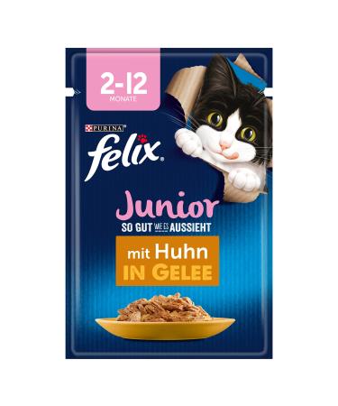 FELIX As good as it looks Junior kitten food wet in jelly with chicken 26 pack (26 x 85g) cats