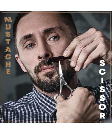 Premium Stainless Steel Beard Scissors & Comb Set for Men | Precision Nose Ear & Eyebrow Hair Trimmers - Buy Online on SooperMarket.com