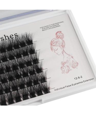 Bodermincer 72pcs 3D Effect Glue Bonded Mink Super Cluster Eyelashes D Curl - 18mm | Home Eyelash Extension Makeup - Buy Online on SooperMarket.com