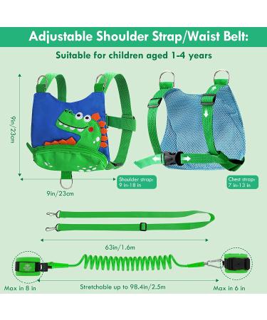 Toddler Leash for Boys  4-in-1 Leash for Kids  Toddler Harness with Leash  Child Leash for Walking with Baby Safety Anti Lost Wrist Link (Dinosaur) - Buy Online on SooperMarket.com