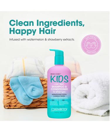 GIOVANNI Eco Chic Kids 2 in 1 Shampoo & Conditioner - Vegan Gentle Formula for All Hair Types - 16.4 Fl Oz - Best Kids Shampoo & Conditioner - Buy Online on SooperMarket.com