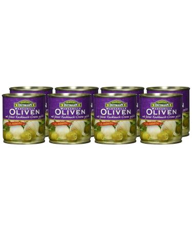 Buy Feinkost Dittmann Garlic Cream Filled Olives - 8 x 85g | International Shipping Available - Buy Online on SooperMarket.com