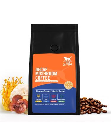 Lean Caffeine Mushroom Decaf Ground Coffee 412g | Mushroom Extract Powder | Lions Mane Reishi Mushroom Cordyceps & Agaricus Blazei Shroom Blend | Bulletproof Mycotoxin Free Coffee 412 g (Pack of 1)