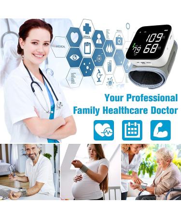 Wrist Blood Pressure Monitor - Digital BP Cuff, Automatic Machine, 90X2 Reading Memory, Large Tri-Backlit Screen, Rechargeable, Pulse Rate Monitoring, for Home Use - Black - Buy Online on SooperMarket.com