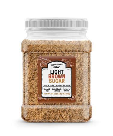 Light Brown Sugar By Unpretentious Baker, Made With Cane Molasses, Perfect For Desserts, Meat & Fruit (Plastic Jar)