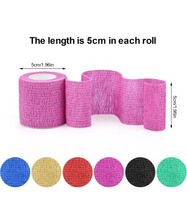 12 Roles Self-Adhesive Bandage | Cohesive Elastic Bandages for First Aid & Pet Care - 5cm x 4.5m | 12PCs - Buy Online on SooperMarket.com