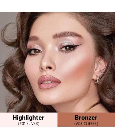 2 PCs Contouring Stick Set - Cream Bronzer & Highlighter for Long-Lasting Face Make-up | Universal Shade - Enhance Your Contours & Glow - Buy Online on SooperMarket.com