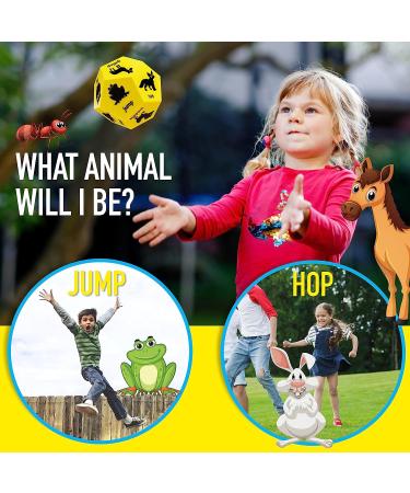 Covelico Kids Exercise Dice - Yellow Animals | Fun Roll and Play Animal Game | Big Foam Fitness Dice for Kids | Outdoor Workout Equipment - Buy Online on SooperMarket.com