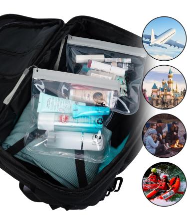 ECOHUB Airport Security Liquids Bags - 2 Pack Grey EVA Airport Liquid Bag 20x20cm - Airline Approved Travel Toiletry Bag with Zip Lock & Carrying Handle - Buy Online on SooperMarket.com
