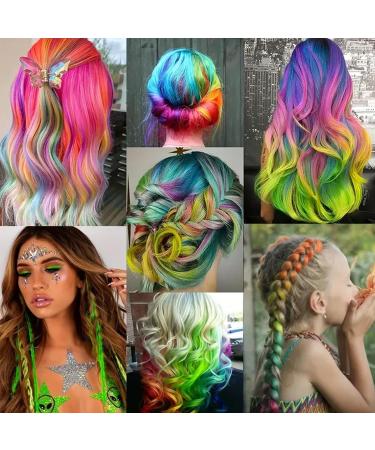 24PCS Colored Hair Extensions Clip In 22Inch Rainbow Hair Extensions - Hair Accessories for Kids, Women - Party Hair Decor - Buy Online on SooperMarket.com