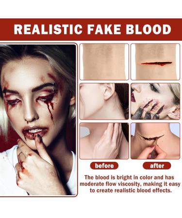 Realistic Halloween Fake Blood Spray & Gel Kit | Edible Washable SFX Makeup for Cosplay Zombie & Vampire Essentials - Buy Online on SooperMarket.com