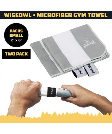 Wise Owl Outfitters Quick Dry Microfiber Beach and Yoga Towel 2PK - Grey Small Towel for Beach, Pool, Yoga, Swim - Ideal for Hand, Face, and Body - Buy Online on SooperMarket.com