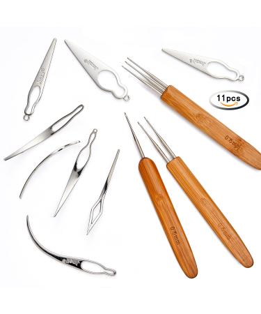 Dreadlock Crochet Needle Kit, Interlocking Tool for Locs, Crochet Hooks for Hair Dreadlock Accessories with Easy Clean Organizer
