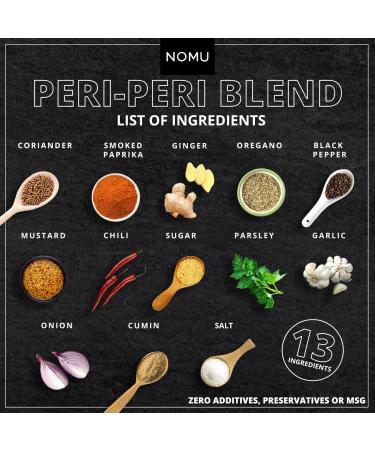 NOMU Peri Peri Seasoning Blend (2-Pack | 4.58oz) - Premium Herbs, Spices & Chili for Paleo/Vegan - Non-Irradiated, No MSG - Buy Online on SooperMarket.com