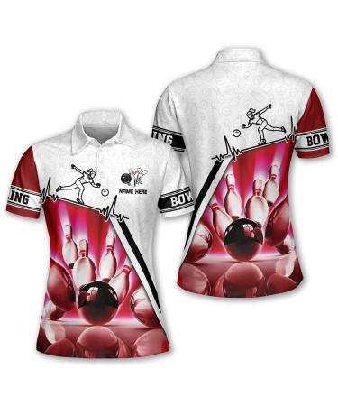 LASFOUR Personalized 3D Bowling Shirts for Women, Custom 3D Bowling Team Shirts for Women, Gifts for Bowling Lover Dt50