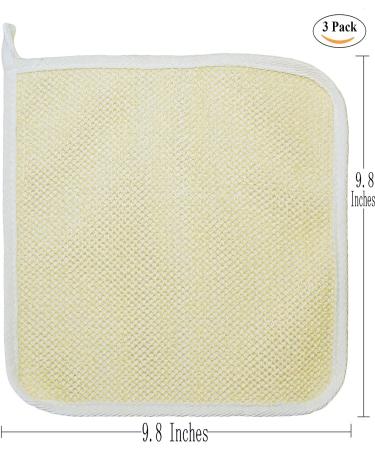 3 pcs Dual-Sided Exfoliating Scrubber & Terry Cloth Towel Set for Home Spa - Gentle Exfoliation for Face & Body - Shower Scrubber for Dead Skin Removal - Ideal for Skin Care - Buy Online on SooperMarket.com