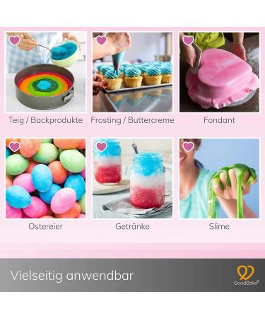Goodbake Pink Food Coloring (11ml) - Intensive Highly Concentrated Vegan Color for Cakes Fondant Buttercream & More - Perfect for Baking & Drinks - Buy Online on SooperMarket.com