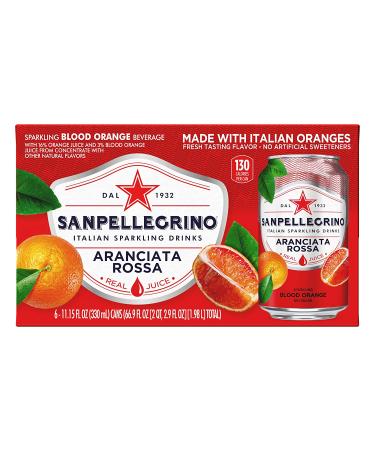 Sanpellegrino Blood Orange Sparkling Fruit Beverage Cans 11.15 Fl Oz (Pack of 6) - Refreshing Italian Soda - Buy Online on SooperMarket.com