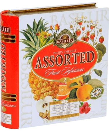 Basilur Fruit Infusions-Fruity Delight Caddy - Exquisite and Refreshing Fruit Infusion Tea Blend - Buy Online on SooperMarket.com