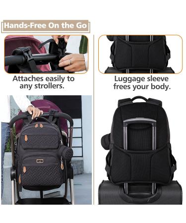 Diaper Bag Backpack  BabbleRoo Unisex Baby Bags with Changing Pad  Pacifier Case & Stroller Straps  Multifunction Waterproof Travel Back Pack for Boys Girls  Black - Buy Online on SooperMarket.com