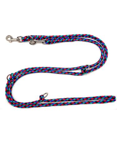 Dogeline Double-leash exercise line for medium dogs up to 45 kg over 39 colors very stable (2.80 m trampa) 2.80 m black-red-blue fir