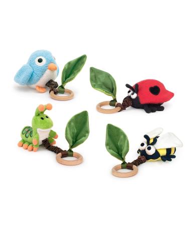 Apple Park Crawling Blue Birdie Teething Baby Toy - Organic Cotton & Bamboo Ring - Buy Online on SooperMarket.com