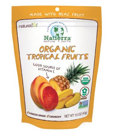 NATIERRA Nature's All Foods Organic Freeze-Dried Tropical Fruits | Non-GMO & Vegan | 1.5 Ounce Bag Tropical Fruits 1.5 Ounce (Pack of 1)