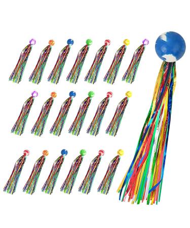 Muyapay 20 pieces of flumbies for children bouncy balls Springball rubber ball 25mm colorful rubber ball toys toys springball bouncy balls springball with tassel flummis children's birthday