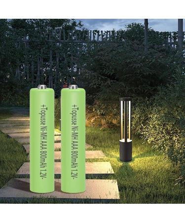 8 Pack Rechargeable Ni-MH AAA Batteries | Long-Lasting 800mAh for Outdoor Solar Lights - Buy Online on SooperMarket.com