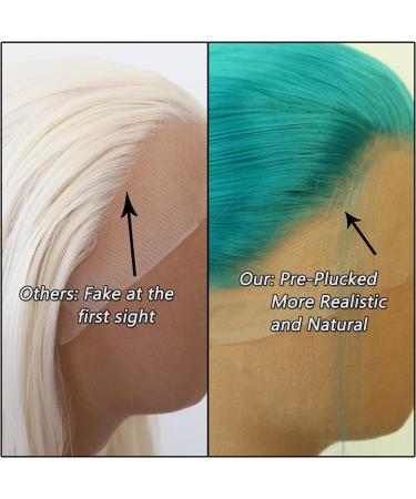 Emerald Green Synthetic Lace Front Wig - Long Straight Teal Wig for Black Women - Buy Online on SooperMarket.com