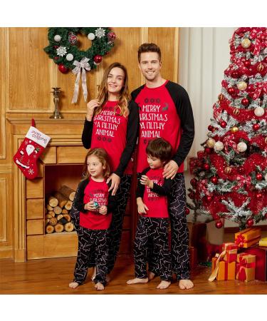 PatPat Family Matching Christmas Pajamas Set - Tree Snowflake & Letters Print - Red - Baby 9-12 Months - Buy Online on SooperMarket.com