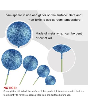Astaron 20 Mini Balloon Cake Toppers - Glitter Blue Tortendeko Balls for Weddings Birthdays & Baby Parties - Buy Online on SooperMarket.com