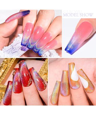 MEET ACROSS Rainbow Cat Eye Gel Nail Polish Kit - 5 Colors Jelly Soak Off UV LED Gift Box + Magnet Stick - Buy Online on SooperMarket.com