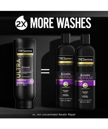 TRESemm Ultra Keratin Repair Shampoo & Conditioner Combo Pack - 20 fl oz (Pack of 2) | Visible Repair in 30 Seconds | 2X More Washes | For Damaged Hair - Buy Online on SooperMarket.com