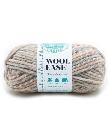 Lion Brand Yarn Wool-Ease Thick & Quick Yarn  Soft and Bulky Yarn for Knitting  Crocheting  and Crafting  1 Skein  Fossil 1 Pack Fossil