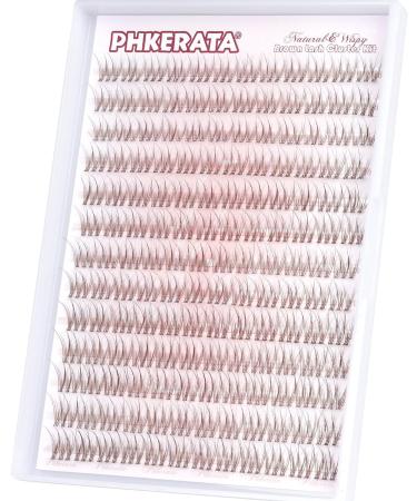 PHKERATA Brown Cluster Lashes Kit Brown Individual Eyelashes Wispy C Curl Brown Eyelash Clusters 156Pcs Natural Lashes Individual Cluster with Lash Glue Bond and Seal Lash Extension Kit 10-12MM Wispy Brown Kit - Buy Online on SooperMarket.com