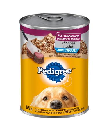 PEDIGREE CHOPPED Adult Wet Dog Food Ground Dinner Filet Mignon 375g Can (12 Pack) Filet Mignon 187.5 g (Pack of 24)